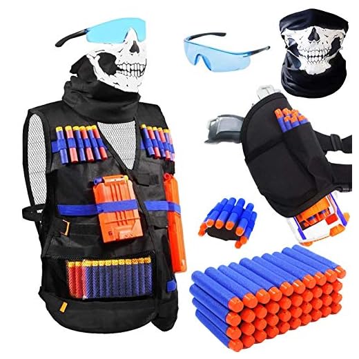 Bigib TAVEKI Tactical Vest Kit Compatible for Nerf Guns for Boys N-Elite Series with Foam Darts for Kids