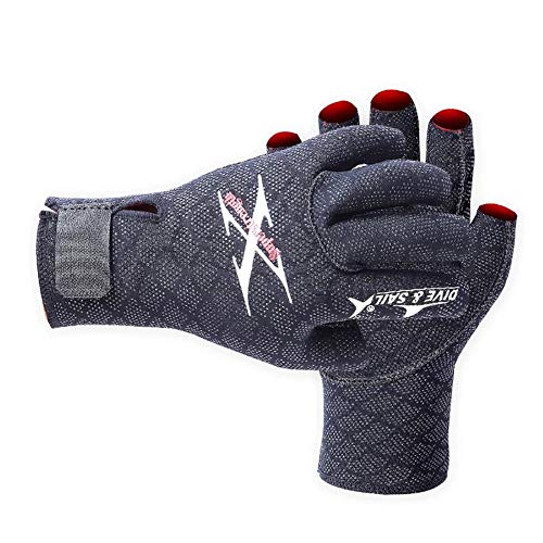2.5MM Neoprene Professional Scuba Wetsuit Gloves Anti-Scratch Half Finger Diving Gloves Warm and Non-Slip,L