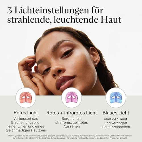 Image of Therabody TheraFace Mask Glo Wireless LED Skin Care Mask with Red, Blue and Infrared Light as well as Soothing Scalp Massage for Radiant, Luminous Skin