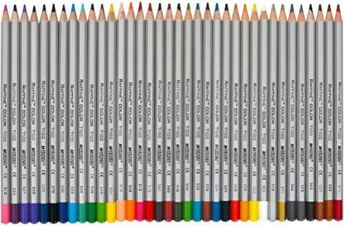 Colored Pencils Set Marco Raffine 36 Colors in Cardboard (7100-36CB), 2B Hardness, 3.2mm Core; Professional Drawing Supplies for Adults, Artists; Coloring Oil Pencil for Art, Sketching, Drawing…