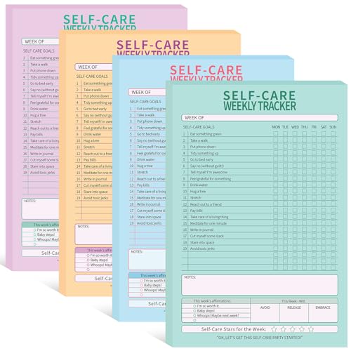 Cholemy 4 Pcs 240 Sheet Daily Checklist Weekly Tracker Pad