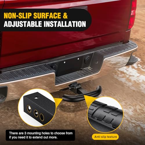 Image of Nilight Tow Hitch Step for 2 Inch Receiver Heavy Duty Steel Universal Rear Bumper Guard 350lbs Capacity Wide Non Slip Trailer Hitch Step Bar with 5 /8 inch Pin Clip Fits Pickup Truck SUV Van