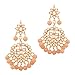 Aheli Beautiful Ethnic Wedding Wear Faux Kundan Beaded Maang Tikka with Earrings Set Gift for Indian Women Bollywood Fashion Jewelry Peach