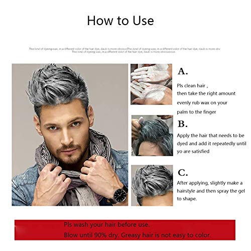Mqupin Temporary Hair Color Wax, Professional Diy One Time Hair Wax Dye Styling Cream Mud, Washable Hair Paint Wax For Party, Cosplay,Club Women Men (Black) #TOP7