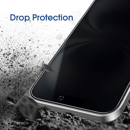 Image of amFilm OneTouch for iPhone 16 privacy Screen Protector 6.1'' 2024 | 30s Auto-Alignment, Bubble Free, Tempered Glass, 28 Anti Spy, Shatterproof, Camera Lens Protector 2+2 Pack (16-6.1'')
