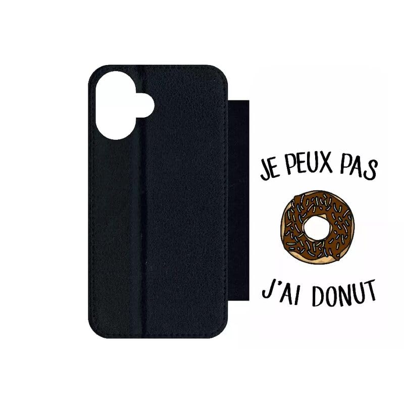 Etui à rabat pour iPhone 16 Plus protection intégrale simili-cuir noir - 2