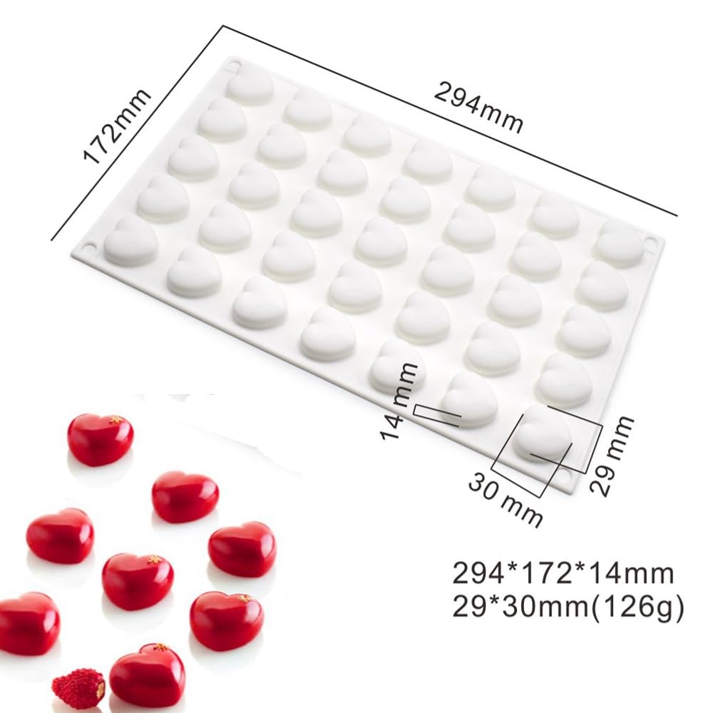 LEVEL HEARTS 35 Stampo in silicone 8 impronte 8x6,6cm H1,2cm + cutter Silikomart