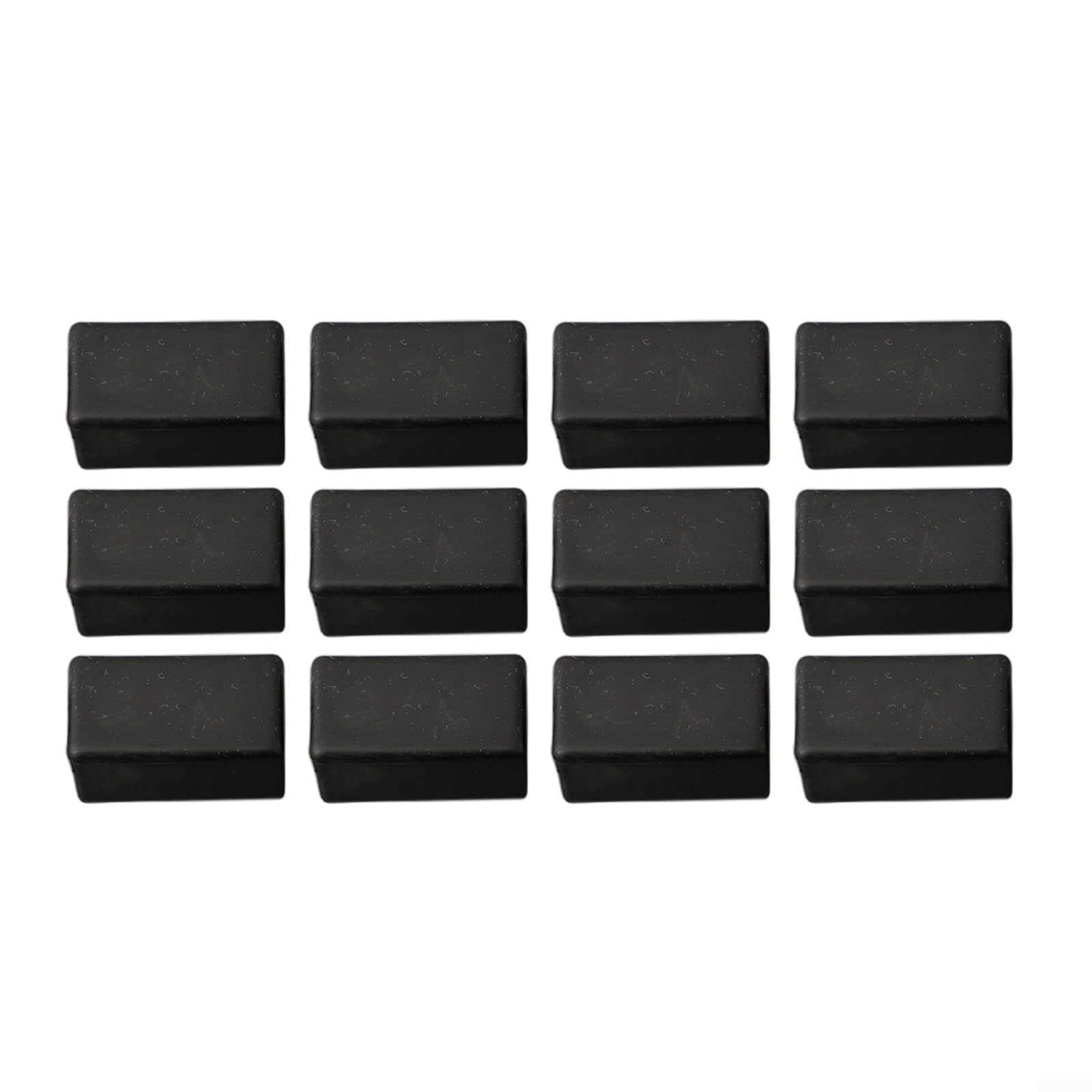 Set da 12 tappi rettangolari in gomma PVC per piedi di mobili, antiscivolo, per piedi di sedia, pattini protettivi per pavimenti in legno, 20 x 40 mm