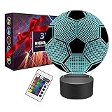 【Efecto visual 3D】La lámpara fútbol de mesa LED única con una increíble imagen 3D es una innovadora luz de ambiente artístico. El efecto de ilusión hace que la habitación sea única y cálida cuando está iluminada. se puede poner en el dormitorio, la habitación de los niños, la sala de estar o la celebración de cumpleaños como luz decorativa.