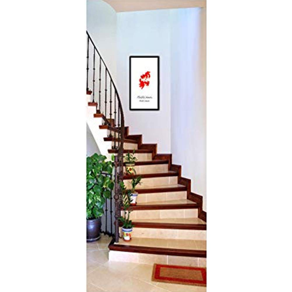 Sticker porte effet 3D motif géométrique simulation pour décoration 09