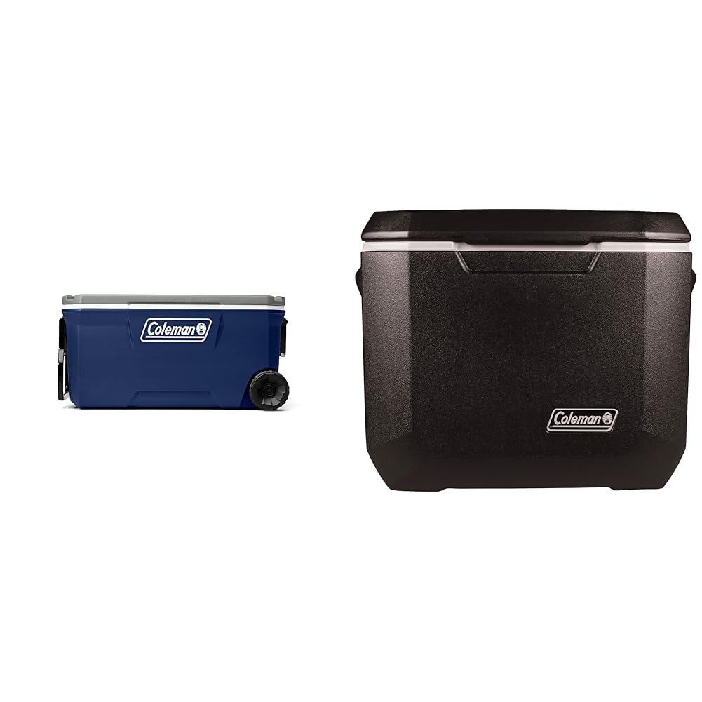 Coleman316 Series Insulated Portable Cooler with Heavy Duty Wheels & Portable Rolling Cooler | 50 Quart Xtreme 5 Day Cooler with Wheels