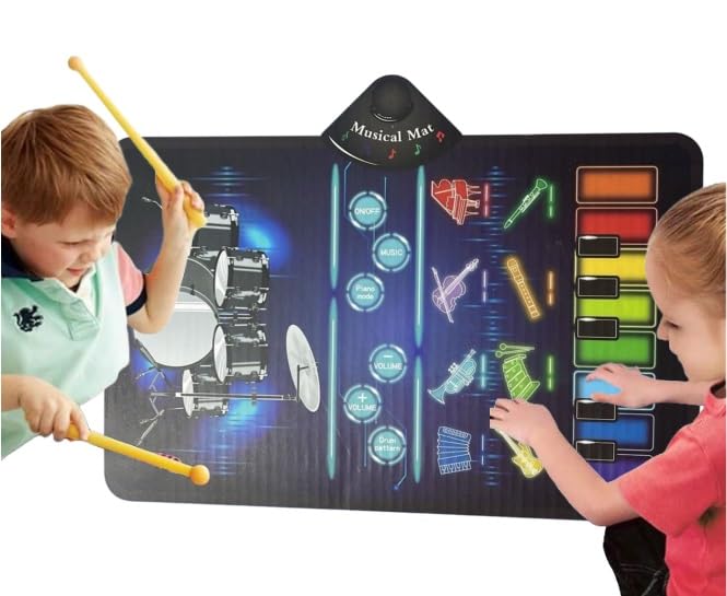 Bestie toys Musical Toys, Piano&Drum Music Mat Waterproof Foot Step Blanket Interactive Early Educational Toys, Gifts for 1 2 3 Year Old Boys Girls-image-48