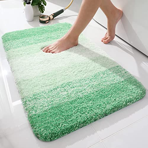 Homaxy Weich Flauschige Badezimmerteppich, Badematte, 51 x 76 cm, Grün – Ansicht 1