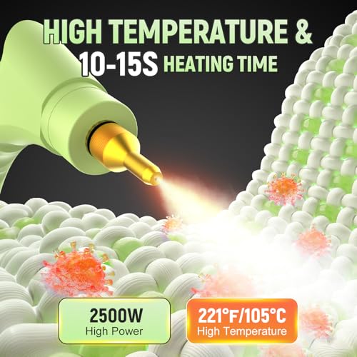 2500W Steam Cleaner for Home & Car, 10s Fast Heat Steamer for Cleaning, 6-Level Steam Control, Handheld Steam Cleaner with 37.19OZ Large Tank for Furniture, Grout, Tile and Floor