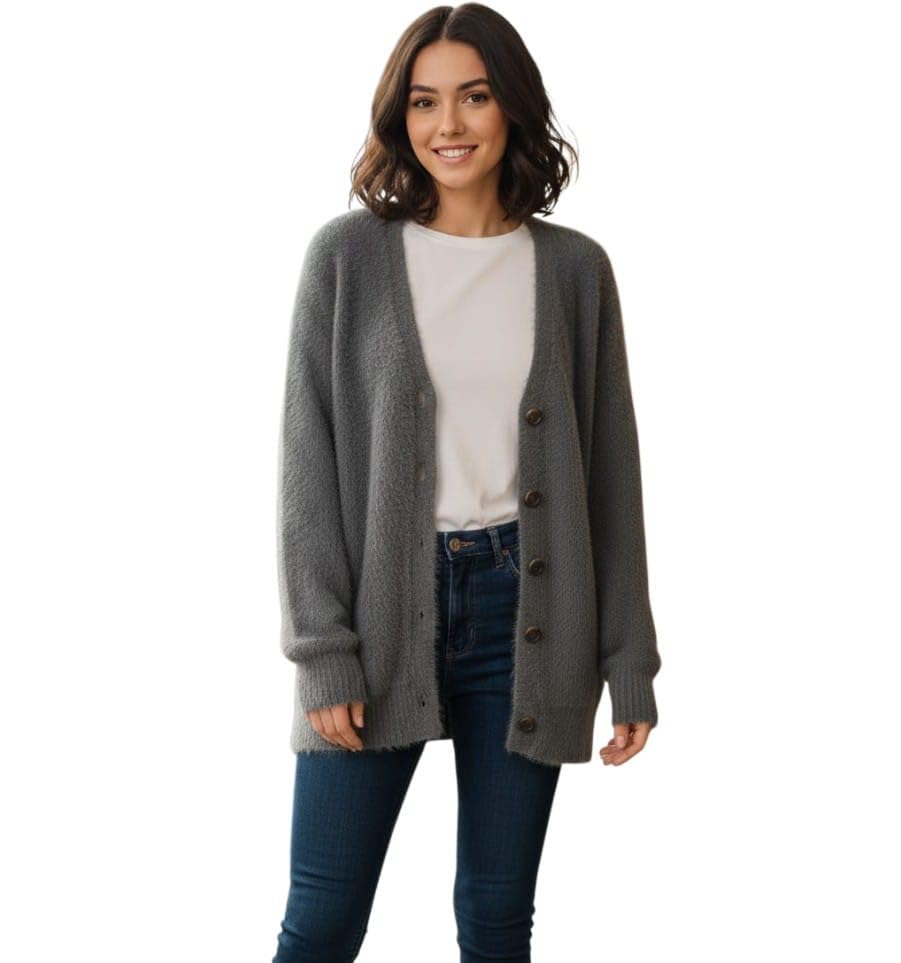 Premium Womens Knit Cardigan with Button Front Design Soft Texture Full Sleeves Relaxed Silhouette for Everyday Layering Office Wear Casual Styling-image-30