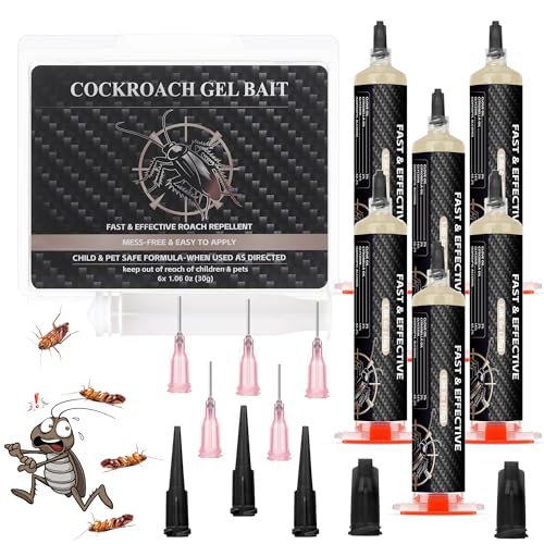 Image of 6 Tubes Cockroach Gel Bait for Home Indoor Outdoor,Powerful Roach Repellent