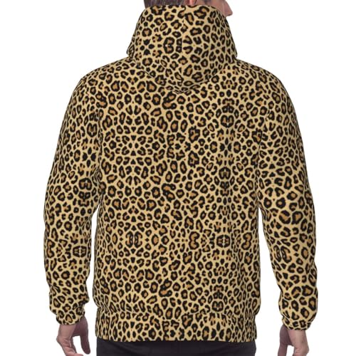 Pull à capuche imprimé léopard homme pour mi-saison et superposition casual - 4
