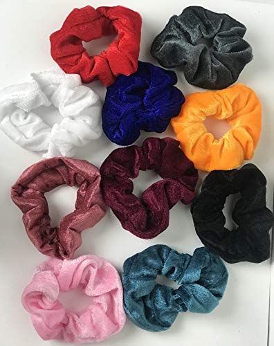 Hair Scrunchies. 10 Pack Velvet Hair Scrunchies. Soft Elastic Hair Scrunchies.