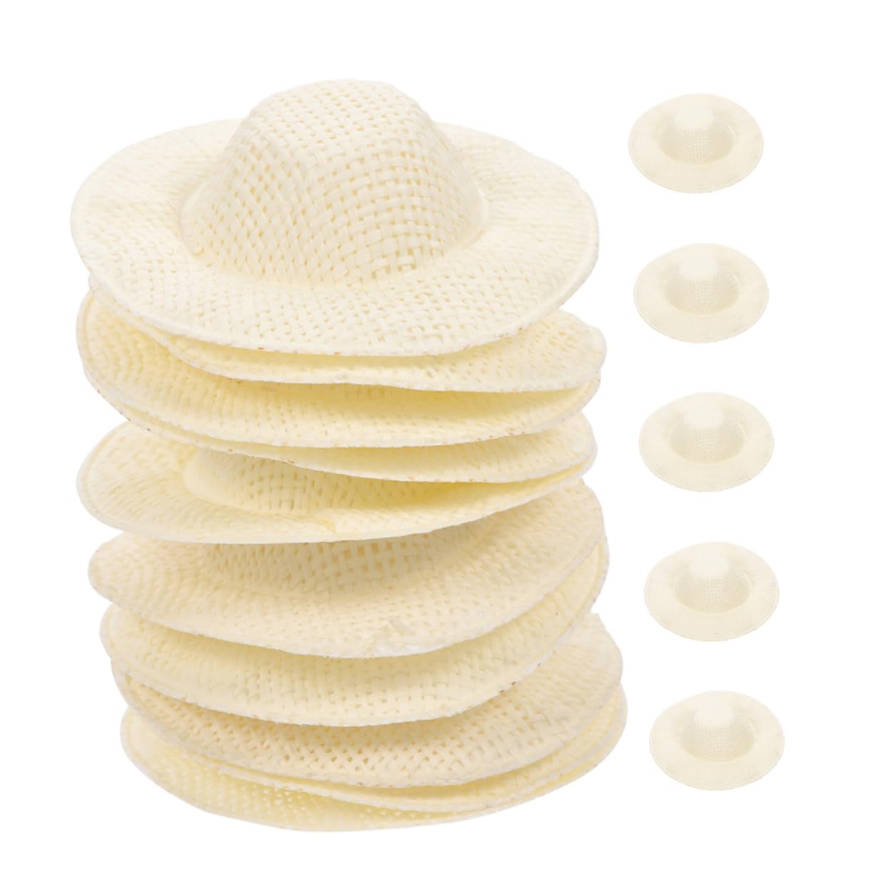 Toddmomy 15pcs Mini Straw Hat Toy Small Hat Miniature Doll Diy Craft Boys and Girls Novelty Decor