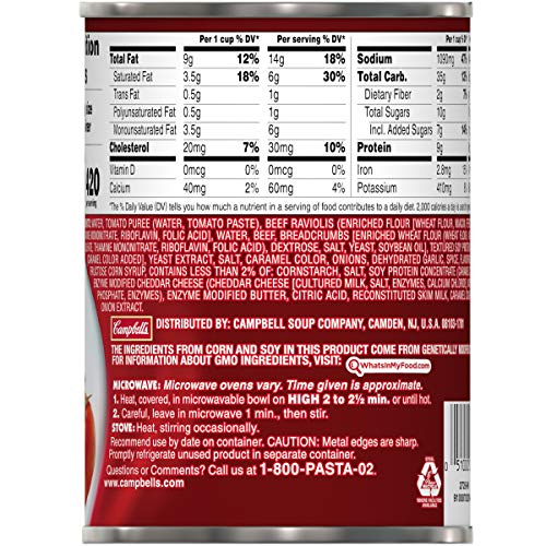 Campbell's RavioliOs Beef Ravioli in Meat Sauce, 15 oz (pack of 12) - Thumbnail 2