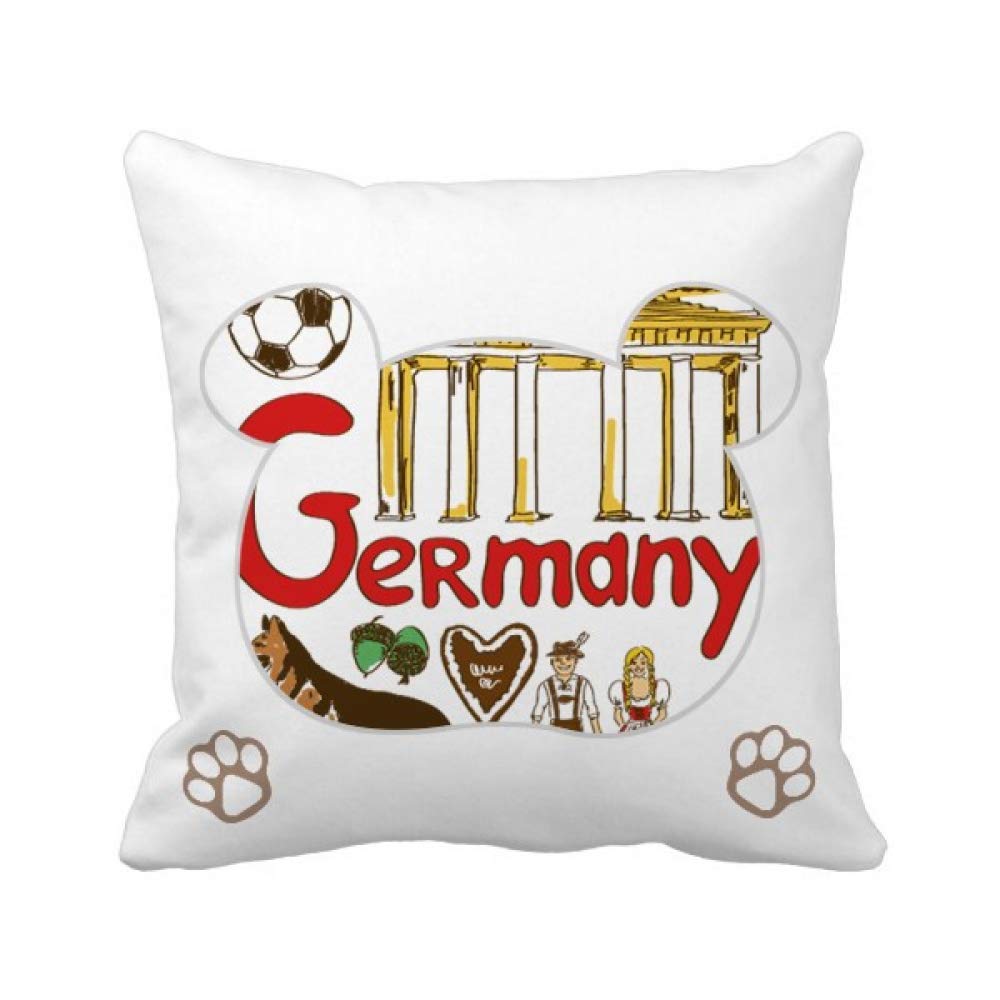 Housse de coussin avec symbole germarine carré pour déco maison salon lit