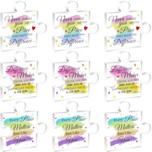 Treela 9 Pcs Appreciation Gifts for Leader Boss Employee Coworker Teacher Staff Mentor Coach Manager Spiritual Acrylic Plaques Inspirational Birthday Gifts Bulk for Home Office(Difference Maker)