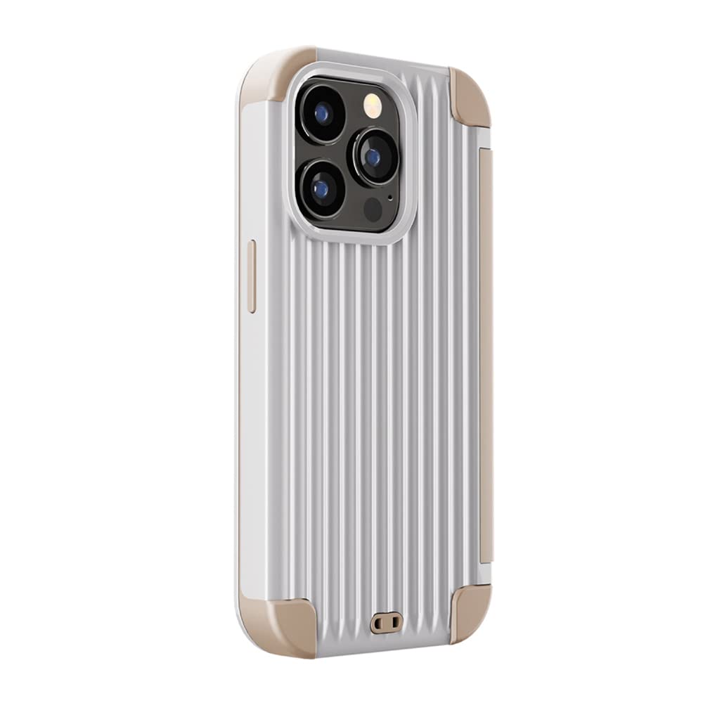 Premium Style iPhone14Pro 用 ハイブリッドフリップケース [シルバー] PG-22QHF02SV