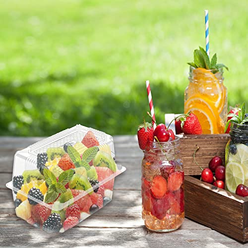 50 Pcs Clear Plastic Hinged Take Out Containers Disposable Clamshell Food Cake Containers With Lids 7.3 X 4.9 X 3.8 Inch For Dessert, Cakes, Cookies, Salads, Pasta, Sandwiches #TOP6