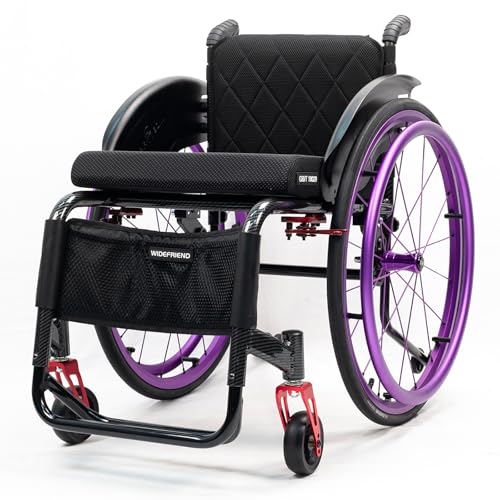 Sunyongfly Silla de Ruedas para Adultos,Silla de Ruedas Deportiva Ligera,Silla de Ruedas Todo Terreno de Aluminio,Silla de Ruedas Desmontable,Apta para discapacitados(Seat Width 40cm,A)