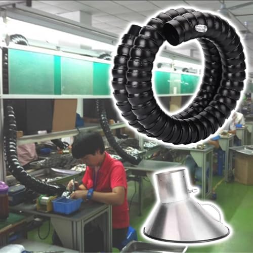 Professional Heat-Resistant Dust Collection Arm, 2.5m/8.2ft Articulated Hose for Soldering & Fume Removal, Industrial Assembly Line Equipment