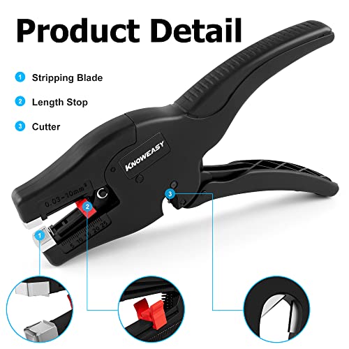 Image of Knoweasy Wire Stripper : 2-in-1 Heavy Duty Wire Stripper Plier and Cutter for 32-7 AWG (0.03mm-10mm), Essential Stripping and Cutting Tool for Professionals and DIY Enthusiasts