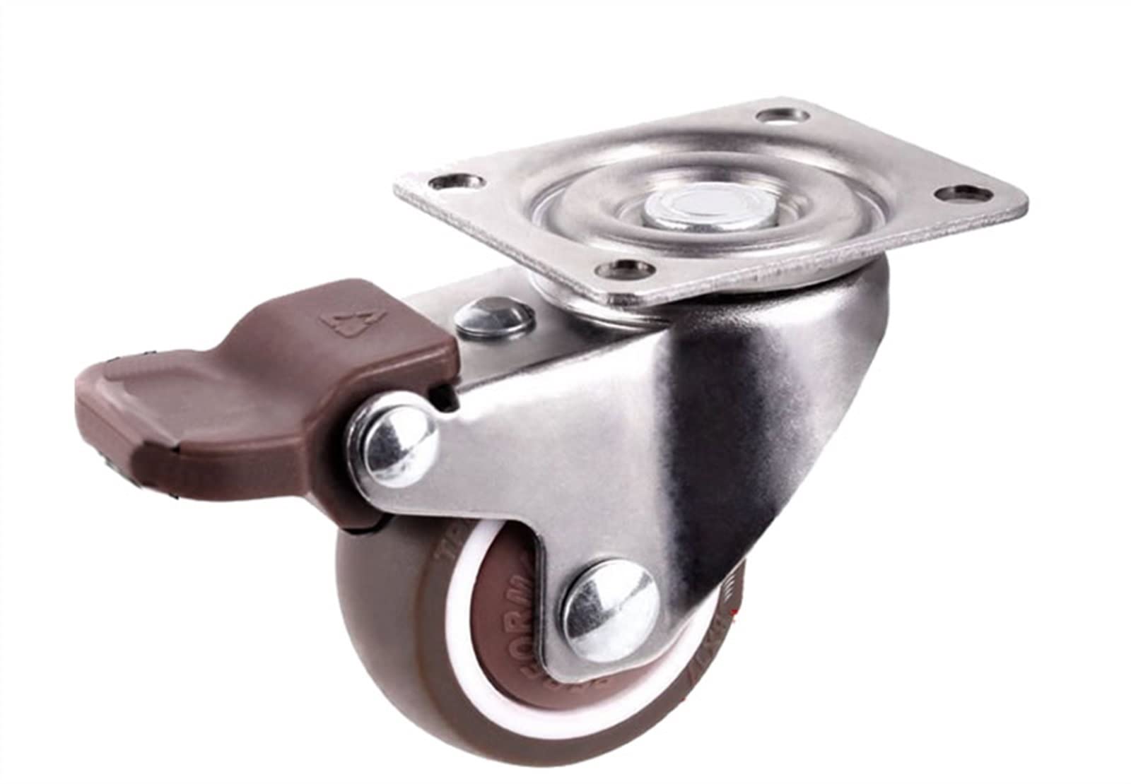 Caster 1,5 cala Caster TPE kauczuk syntetyczny z hamulcem, pojedyncze łożysko, super ciche koła, udźwig 25 kg, 2 szt