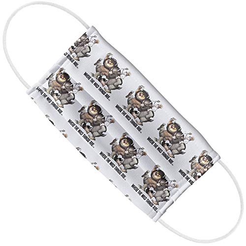 Popfunk Where the Wild Things Are March Pattern 1-Ply Reusable Face Mask Covering with Adjustable Nose Wire, Unisex