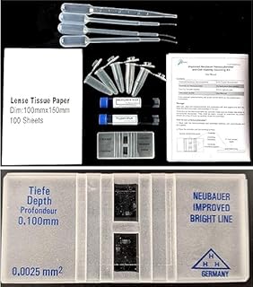 Rs' Science - Improved Neubauer Hemocytometer kit, Cell Counting Chamber with Trypan Blue and Methylene Blue for Blood, Cell, Yeast Counting