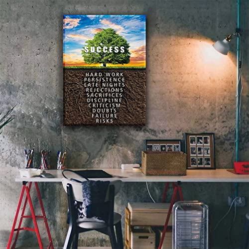 Motivational Wall Art, Inspirational Wall Art, Landscape Success Tree Positive Affirmations Quotes Wall Art Decor, 16X24 Inch Unframed, Inspirational Motivational Positive Quotes Canvas Wall Art Decor Poster For Men Office Bedroom Living Room Wall Art Decor #TOP3