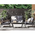 Garten Lounge Set Delia Aluminium Schwarz