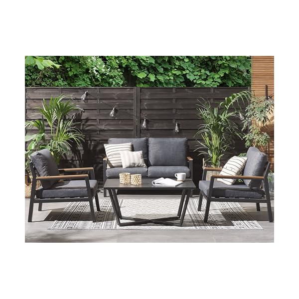 Garten Lounge Set Delia Aluminium Schwarz