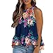 Briskorry Damen Elegant Shirts Ärmellos Tank Top Sommer Plissee Fließende Tunika Tanktops Blumendruck Bohemian Oberteile Elegant Casual Lose Weste Elegant Oversize Camisole