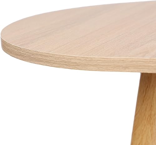 Miniatura 8 de Mesa de centro pequeña, mesa de té moderna de mediados de siglo para sala de estar, mesa de centro de exhibición minimalista, mesa de madera ovalada