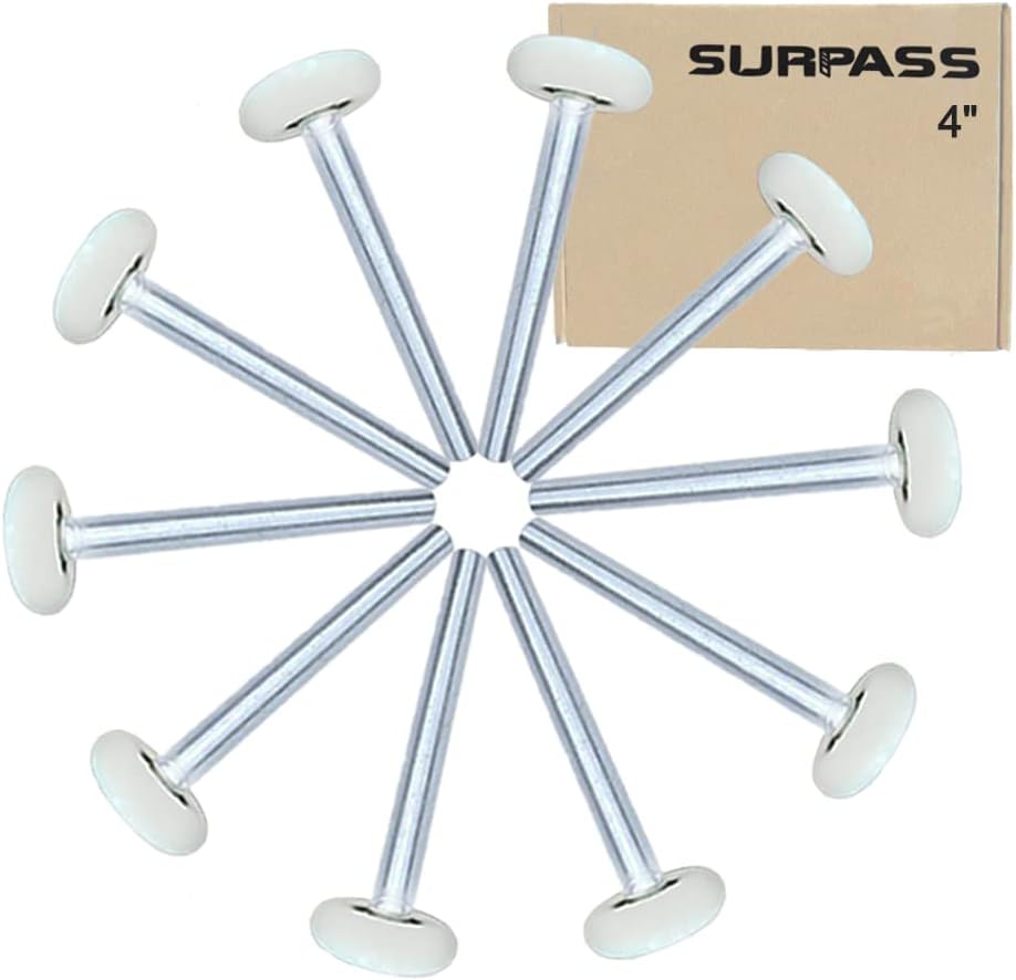 Surpass 2'' Quiet Nylon Gargae Door Rollers, 6200-2RS Bearing and 4'' stem (10 Pack)