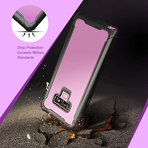 FITFORT Samsung Galaxy Note 9 Cell Phone Case - Full Body Case with Built-in Touch Sensitive Anti-Scratch Screen Protector, Ultra Thin Clear Shock Drop Proof Durable Protective Cover (Purple)