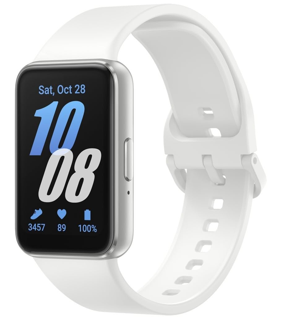 Samsung R390 Galaxy Fit3 argent pour runners sportifs en entraînement quotidienavec bandes de suivi avancées et batterie