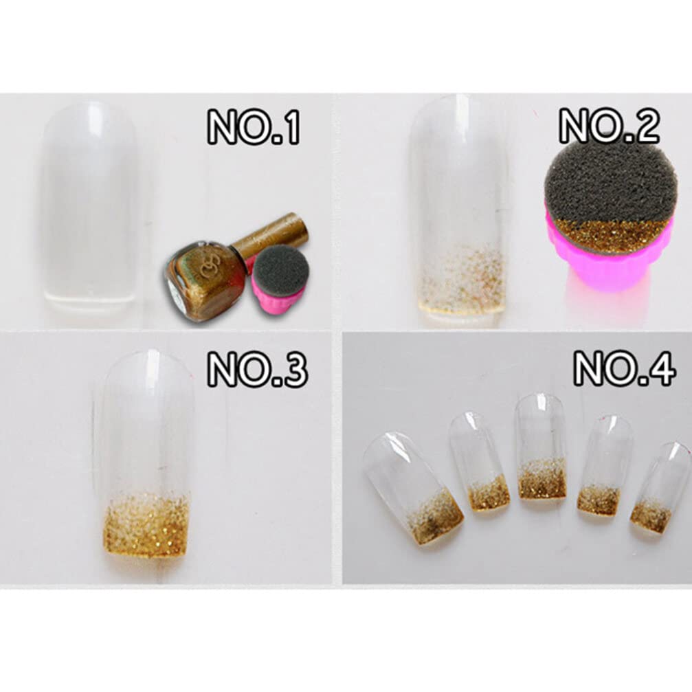 SHERCHPRY 30pezzi Spugnette Per Unghie Strumento Per Nail Art Gradiente Facile Applicazione e Design Per Manicure Professionale e Fai Da Te