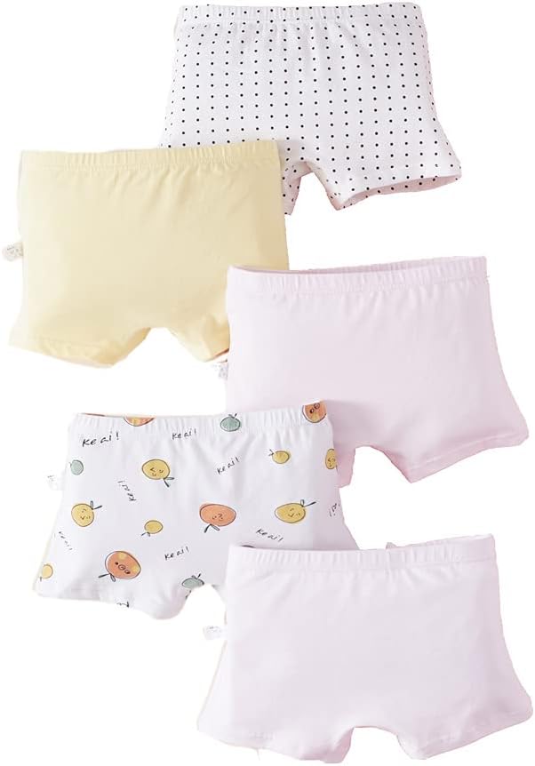 Girls Cotton Underwear Soft Boy Shorts Kids Boxer Briefs Panties(Pack of 5) - Image 3