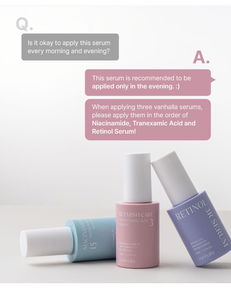 V'anhalla Blemish Care Tranexamic Acid 3 Serum 1.01 fl.oz. | Vegan, Dark Spot Corrector, Pore Care, Lightweight Daily Serum