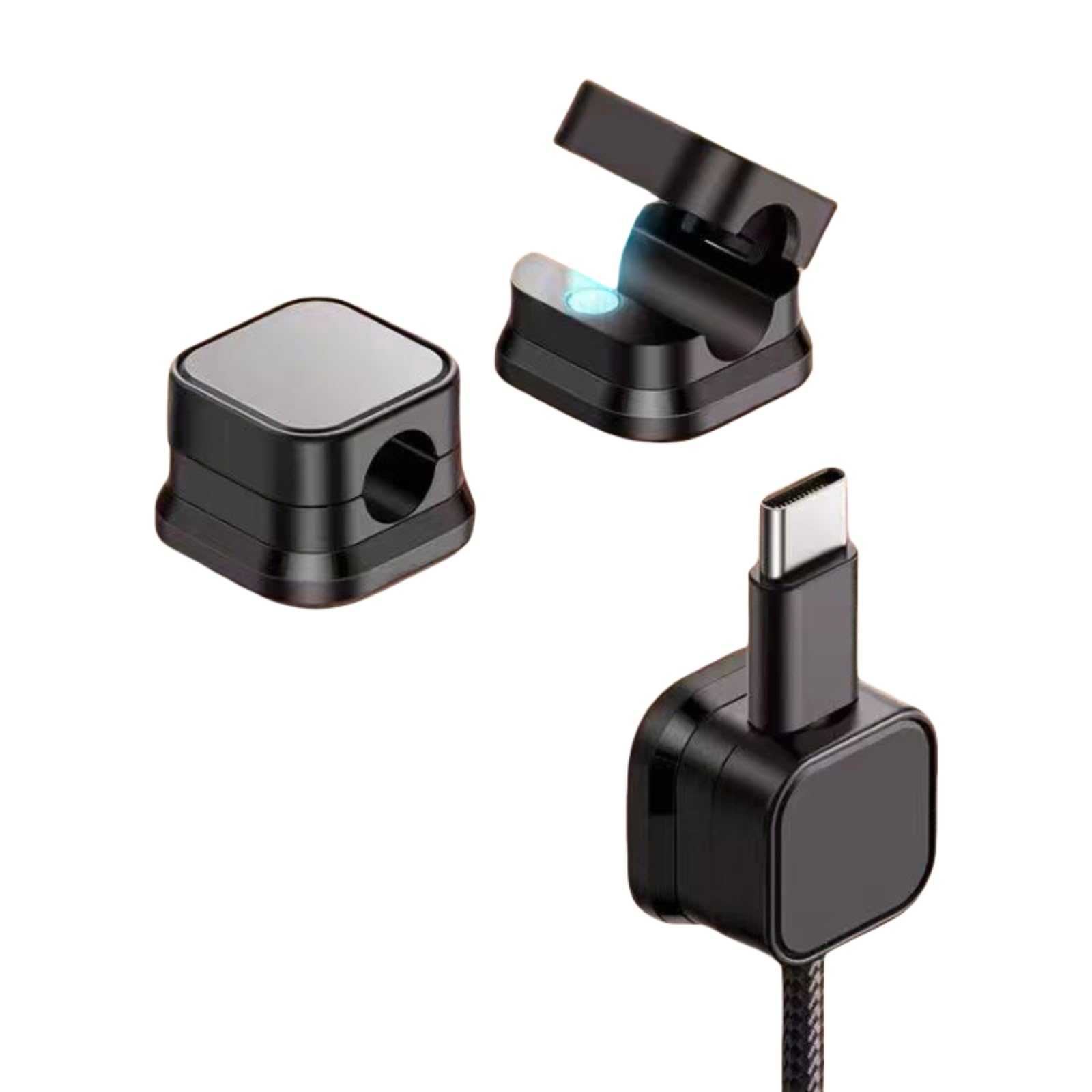 6 Pack Cord Organizer, Desk Cord Clips, Sticky Cute Round Cord Clips, Cell Phone Charger Cord Organizer for Nightstand Car Office Accessories, Black