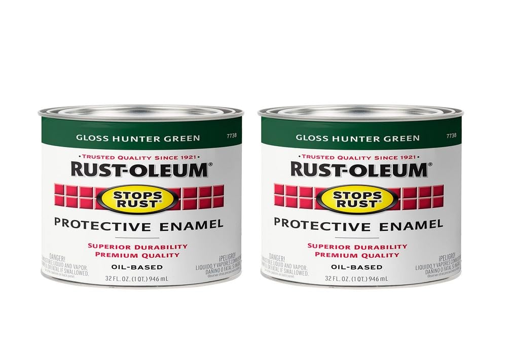 Rust-Oleum Stops Rust Brush On Protective Enamel Paint, Gloss Hunter Green