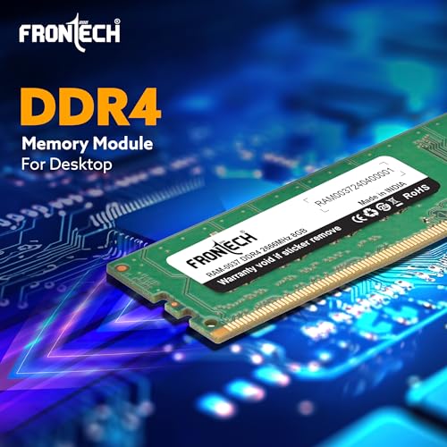 Image of FRONTECH 8GB DDR4 16 Chips 2666 MHz Desktop RAM Memory, Suitable for Gaming, Multitasking (RAM-0037)