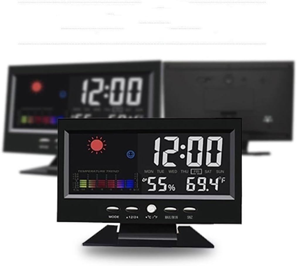 Weather Voice Control Alarm Clock Home Color Screen Weather Forecast Temperature Humidity