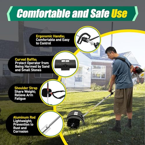 Image of 52cc 2.3hp Handheld Lawns Sweeper, 2-Stroke 1700w Air Cooled Fuel Engine Gas Power Sweeper Broom, Turf Brush for Artificial Grass, Gravel, Yard, Road, Heavy Duty Leaf Sweeper, Us Stock